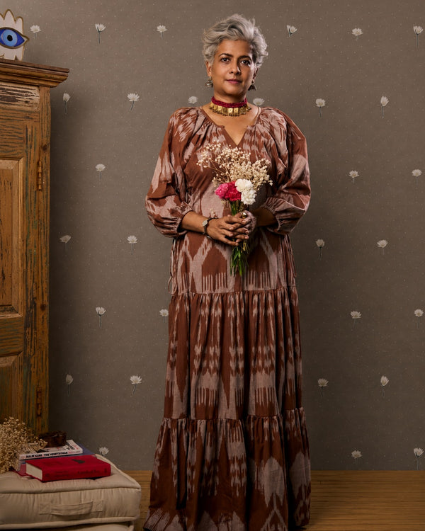 Brown Ikat Dress