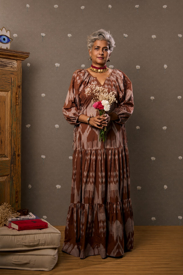 Brown Ikat Dress