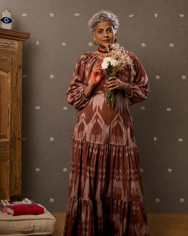 Brown Ikat Dress