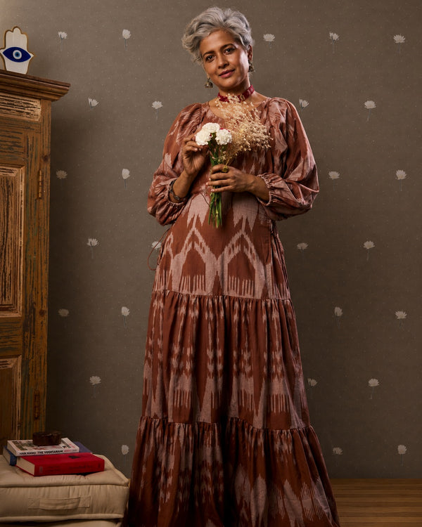 Brown Ikat Dress