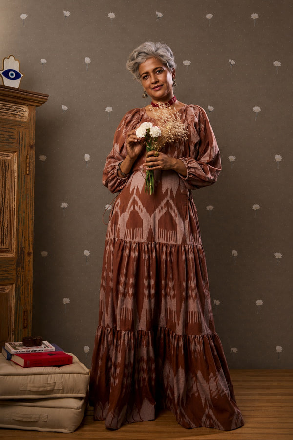 Brown Ikat Dress
