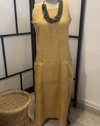 House of Hamsa Khadi Long Dress- Turmeric