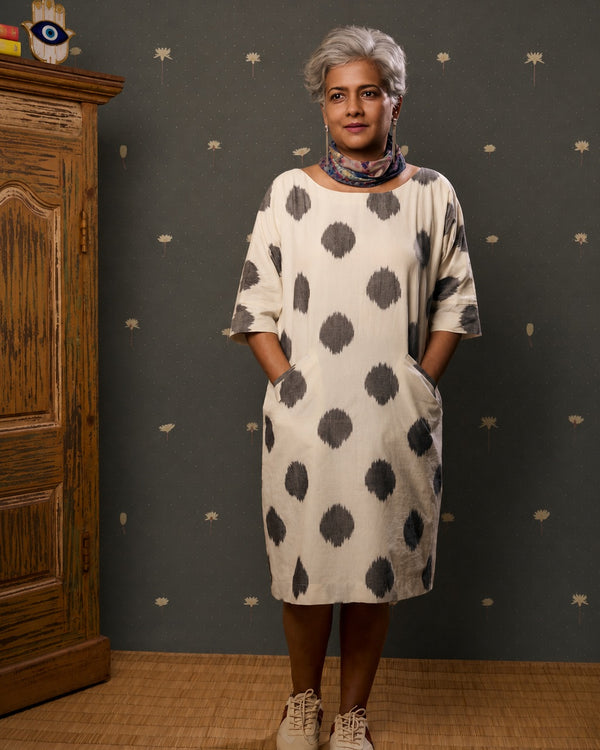 House Of Hamsa Ikat Shift Dress- Inkblot