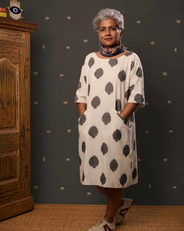 House Of Hamsa Ikat Shift Dress- Inkblot