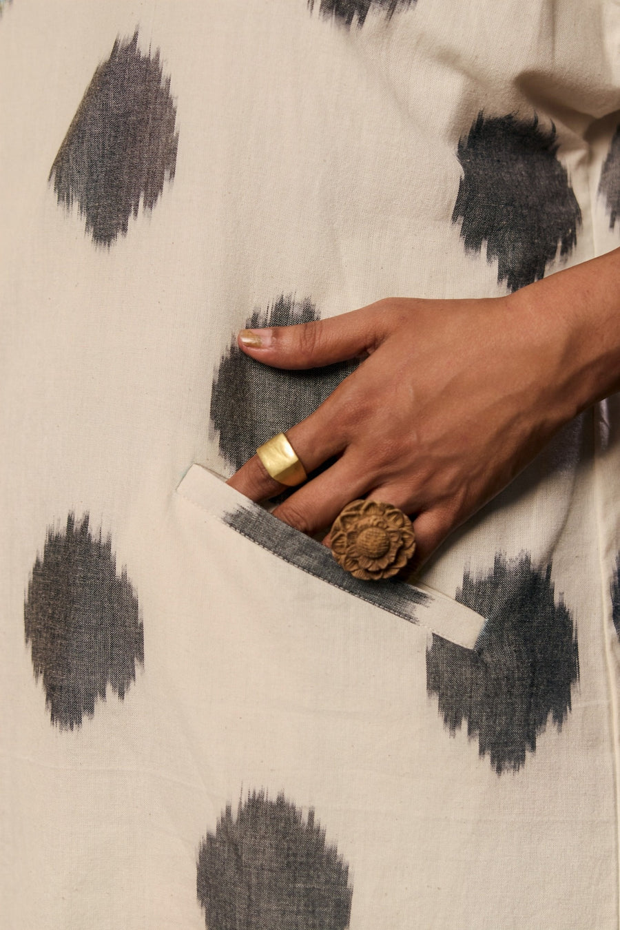 House Of Hamsa Ikat Shift Dress- Inkblot