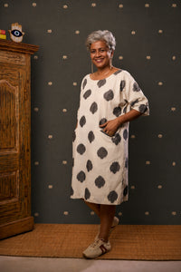 House Of Hamsa Ikat Shift Dress- Inkblot