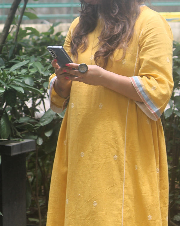 House Of Hamsa Kala Cotton Dress- Sunglow