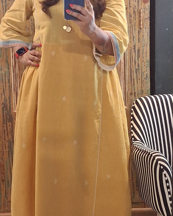 House Of Hamsa Kala Cotton Dress- Sunglow
