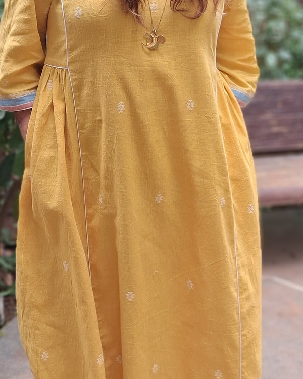 House Of Hamsa Kala Cotton Dress- Sunglow